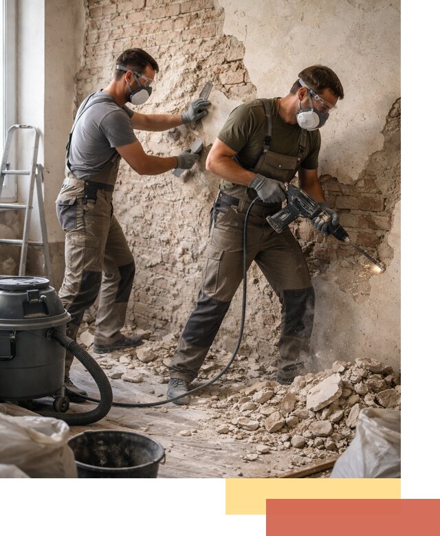 Демонтаж штукатурки со стен в Сургуте быстро и аккуратно