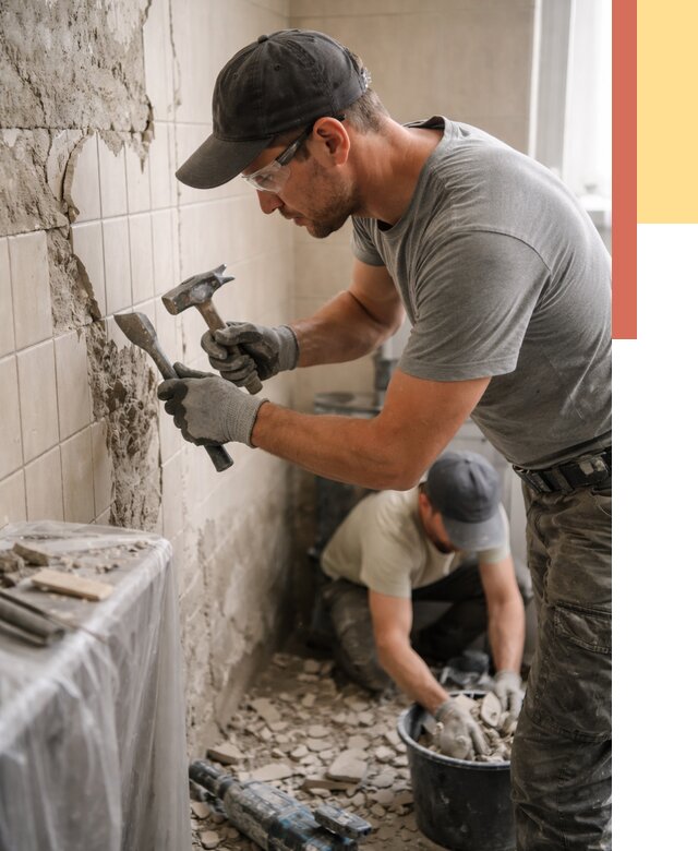 Демонтаж плитки со стен в Сургуте от 869 руб. — быстро и недорого | ОТДЕЛОЧНИК-Срг