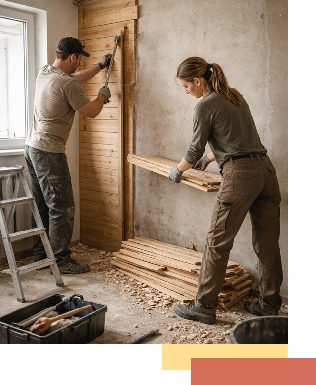 Демонтаж вагонки со стен в Сургуте — профессиональный демонтаж