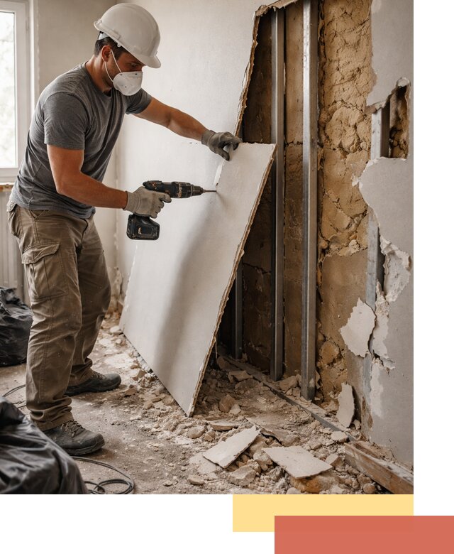 Демонтаж гипсокартона со стен в Сургуте качественно и быстро