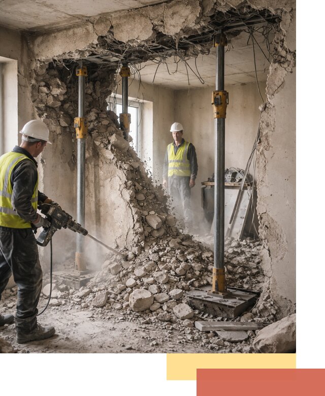 Снос несущих стен в Сургуте с гарантией безопасности и качества