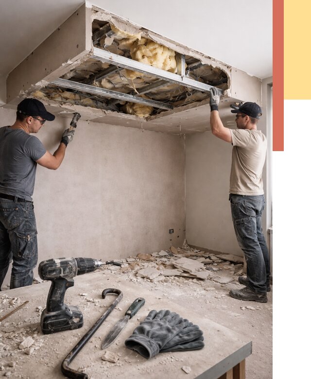 Демонтаж короба из гипсокартона в Сургуте от 1554 руб. — быстро и недорого | ОТДЕЛОЧНИК-Срг