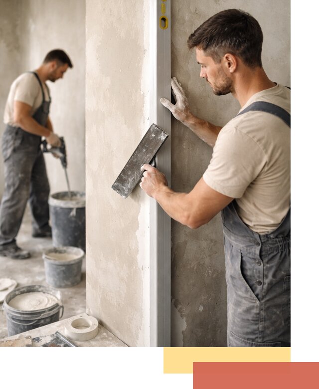 Выведение углов стен в Сургуте: монтаж и оштукатуривание