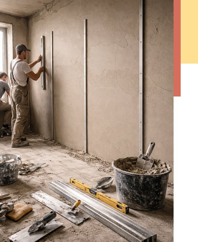 Штукатурка стен по маякам в Сургуте от 5622 руб./м² — выравнивание под ключ | ОТДЕЛОЧНИК-Срг