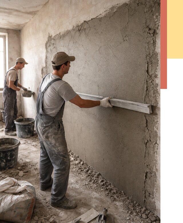 Цементная штукатурка стен в Сургуте от 4600 руб/м2 — быстро и недорого | ОТДЕЛОЧНИК-Срг