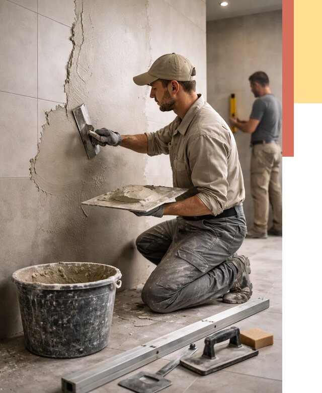 Штукатурка стен в ванной в Сургуте от 4600 руб./м² — выравнивание под ключ | ОТДЕЛОЧНИК-Срг