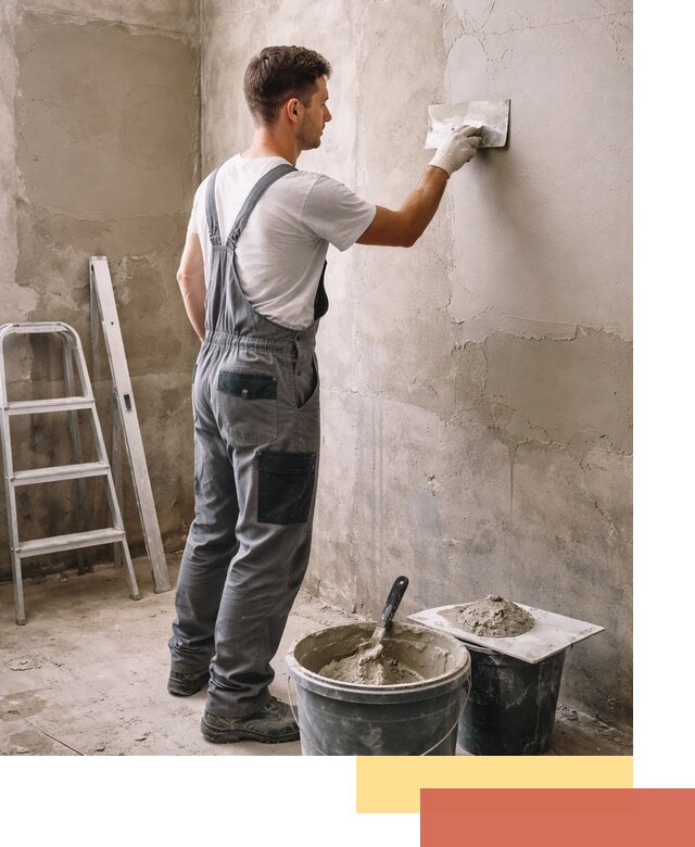 Штукатурка стен в ванной под ключ в Сургуте