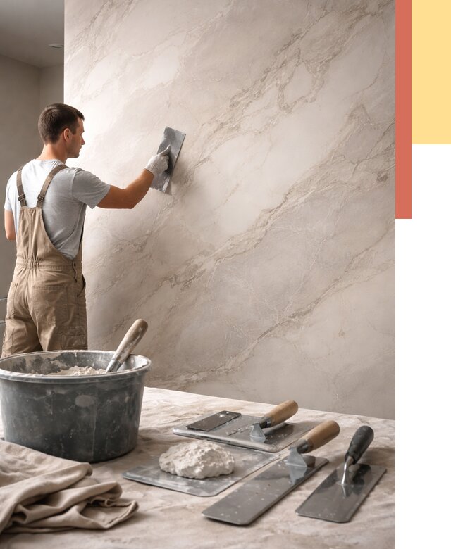 Декоративная штукатурка под мрамор в Сургуте от 2862 руб./м² — быстро и недорого | ОТДЕЛОЧНИК-Срг