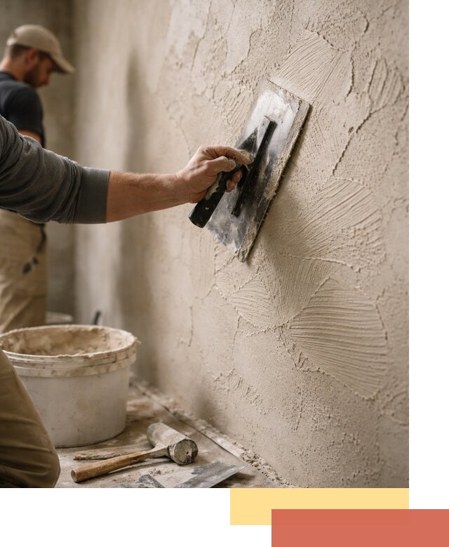 Фактурная штукатурка стен в Сургуте — монтаж, отделка, реставрация