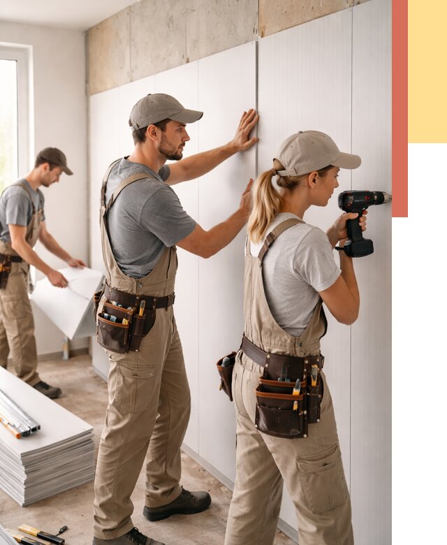 Монтаж ПВХ панелей на стены в Сургуте от 460 руб/м2 — быстро и недорого | ОТДЕЛОЧНИК-Срг