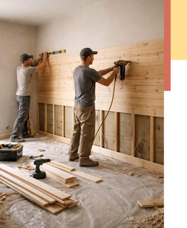 Монтаж деревянной вагонки на стены в Сургуте от 7667 руб. | Услуги монтажа вагонки | ОТДЕЛОЧНИК-Срг