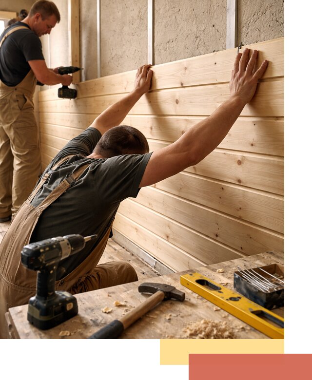 Монтаж деревянной вагонки на стены в Сургуте быстро и качественно