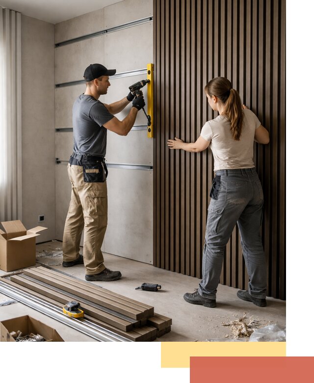 Монтаж реечных панелей на стены в Сургуте