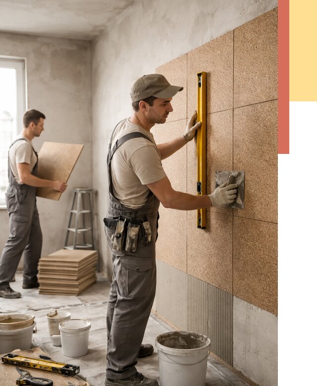 Монтаж пробковых панелей на стены в Сургуте от 3578 руб. — ОТДЕЛОЧНИК-Срг