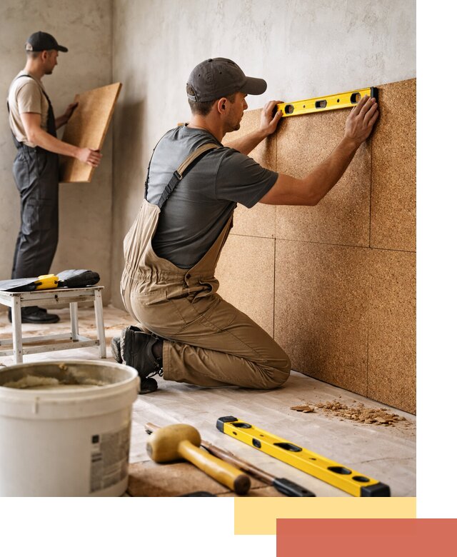 Монтаж пробковых панелей на стены в Сургуте быстро и качественно