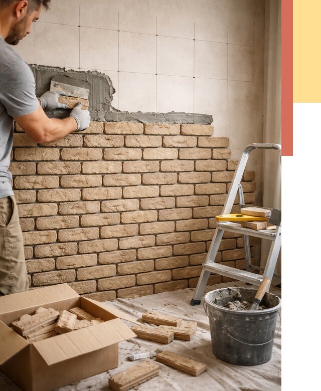 Монтаж декоративного кирпича в Сургуте от 3271 руб./м² — быстро и недорого | ОТДЕЛОЧНИК-Срг