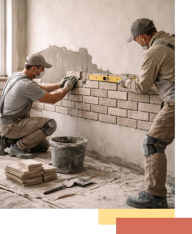 Монтаж декоративного кирпича профессионально в Сургуте