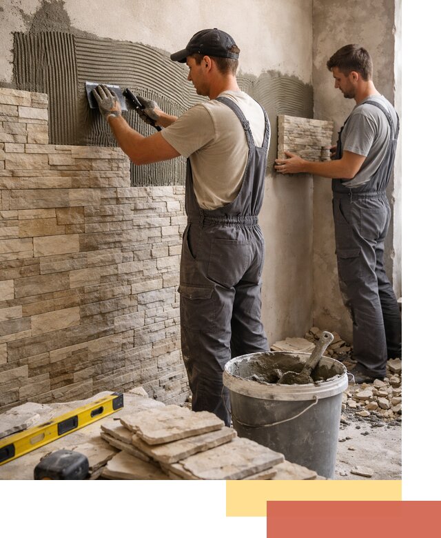 Монтаж искусственного камня в Сургуте — облицовка стен и фасадов