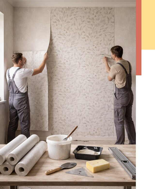 Поклейка обоев с подбором рисунка в Сургуте от 3578 руб. | ОТДЕЛОЧНИК-Срг - быстро и недорого