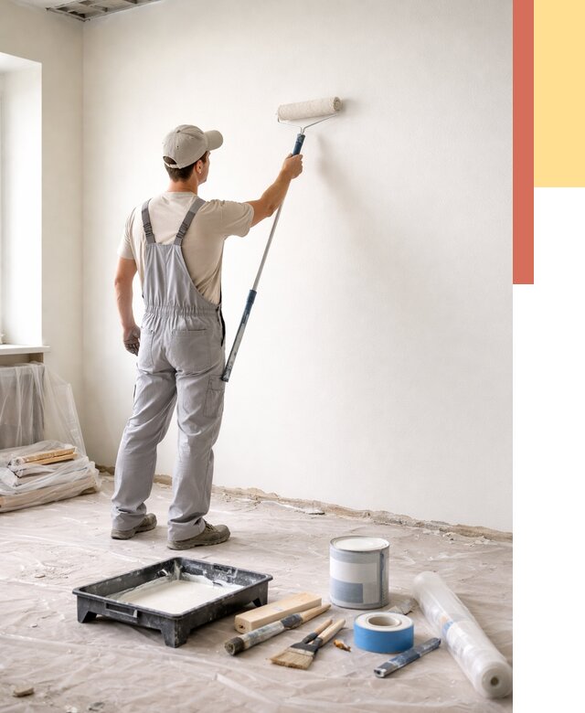 Покраска стен водоэмульсионной краской в Сургуте от 460 руб. за м² | ОТДЕЛОЧНИК-Срг