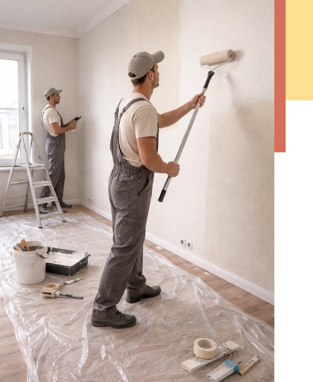 Покраска стен акриловой краской в Сургуте от 3578 руб./м² — быстро и недорого | ОТДЕЛОЧНИК-Срг