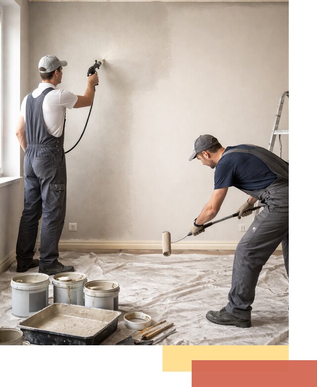 Покраска стен моющейся краской и защита поверхностей в Сургуте