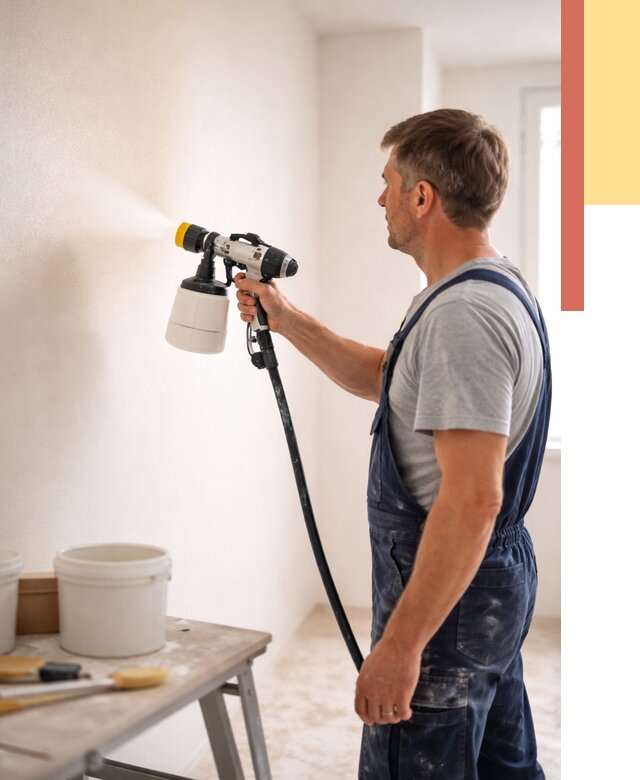 Покраска стен краскопультом в Сургуте от 7667 руб. — механизированная покраска | ОТДЕЛОЧНИК-Срг