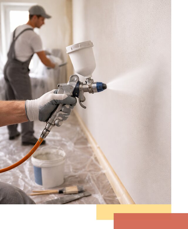 Покраска стен краскопультом в Сургуте быстро и качественно