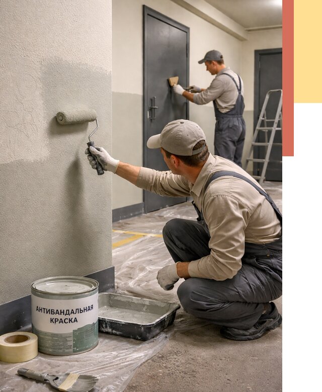 Покраска стен антивандальной краской в Сургуте от 4600 руб./м² под ключ | ОТДЕЛОЧНИК-Срг