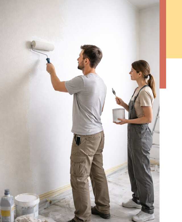 Окраска стен по стеклохолсту в Сургуте от 4600 руб/м² под ключ | ОТДЕЛОЧНИК-Срг