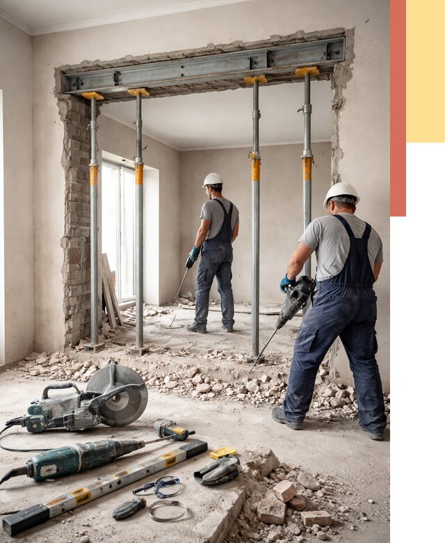 Прорезка проема в стене в Сургуте от 4600 руб. — быстро и недорого | ОТДЕЛОЧНИК-Срг