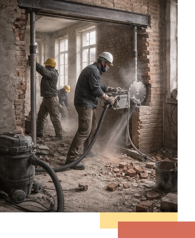 Прорезка проема в стене под дверной или оконный проем в Сургуте