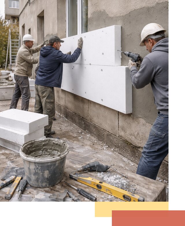 Утепление наружных стен пенопластом в Сургуте