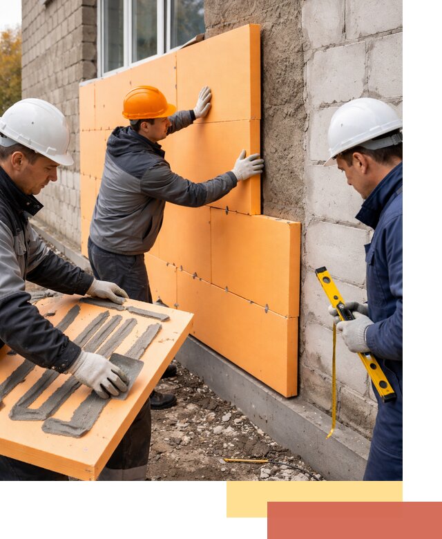 Утепление фасада пеноплексом под ключ в Сургуте