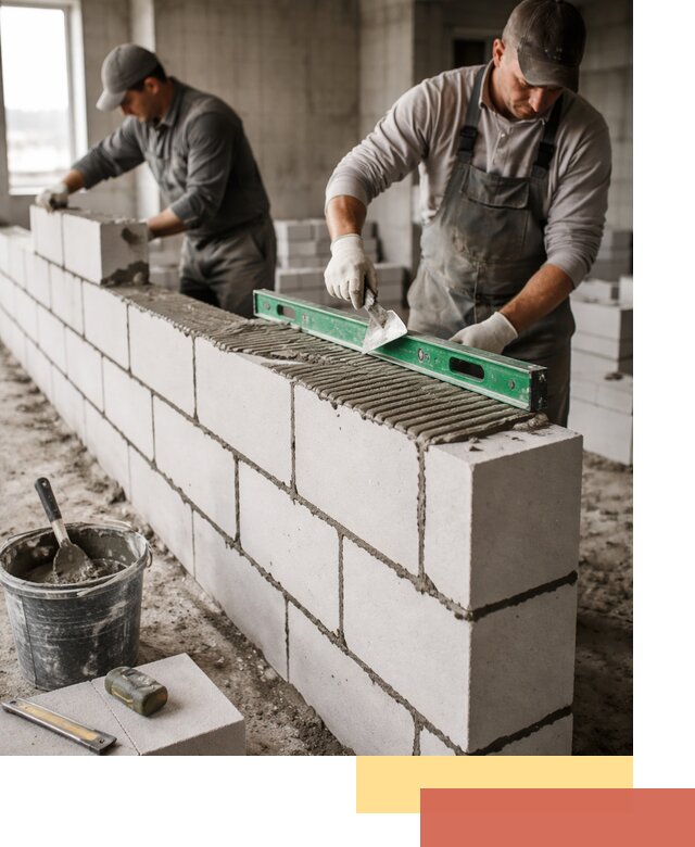 Кладка перегородок из газобетона в Сургуте быстро и качественно
