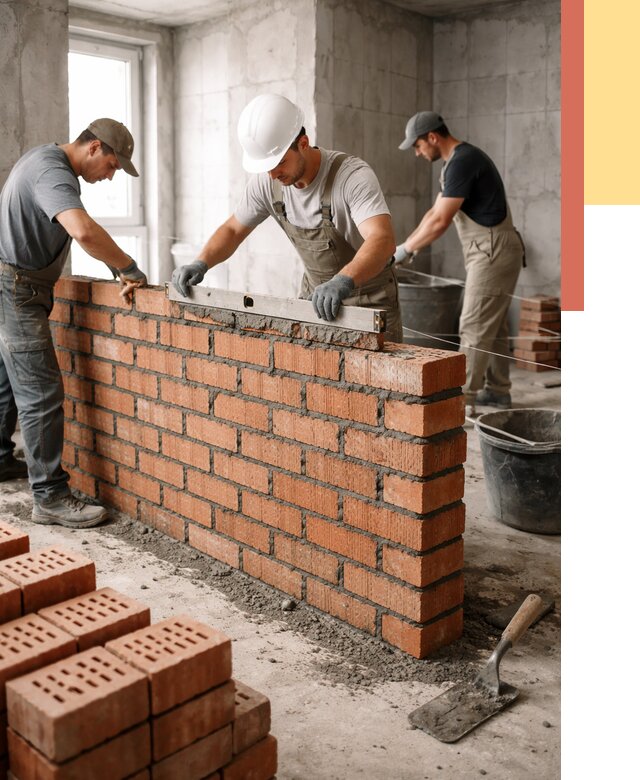 Кладка перегородок из кирпича в Сургуте от 3578 руб. за м² | ОТДЕЛОЧНИК-Срг