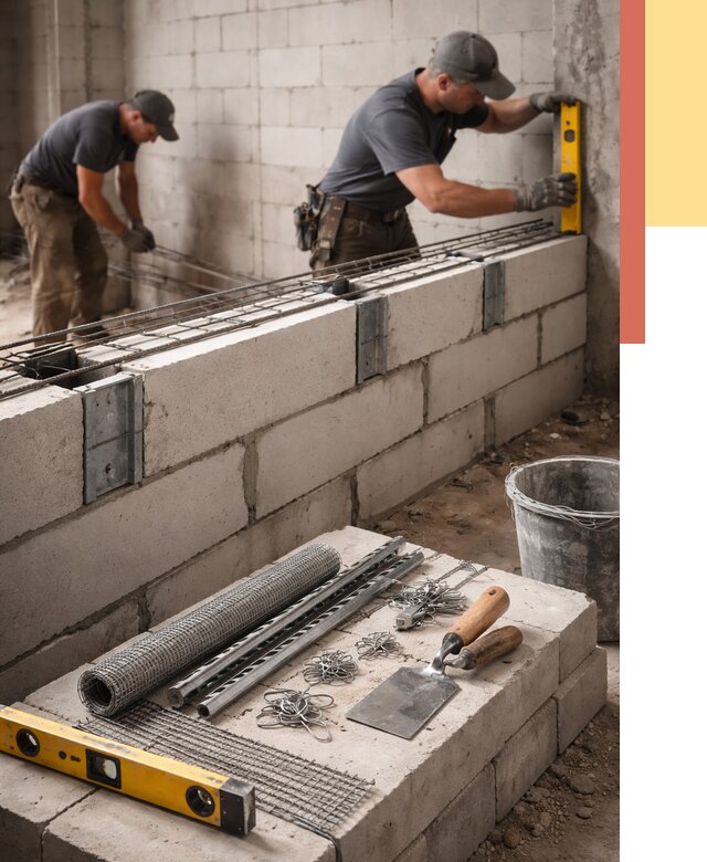 Армирование кладки перегородок в Сургуте от 767 руб. под ключ | ОТДЕЛОЧНИК-Срг