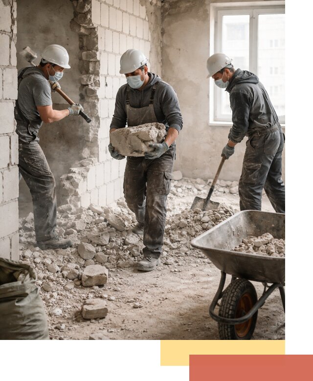 Демонтаж блочных перегородок в Сургуте быстро и аккуратно