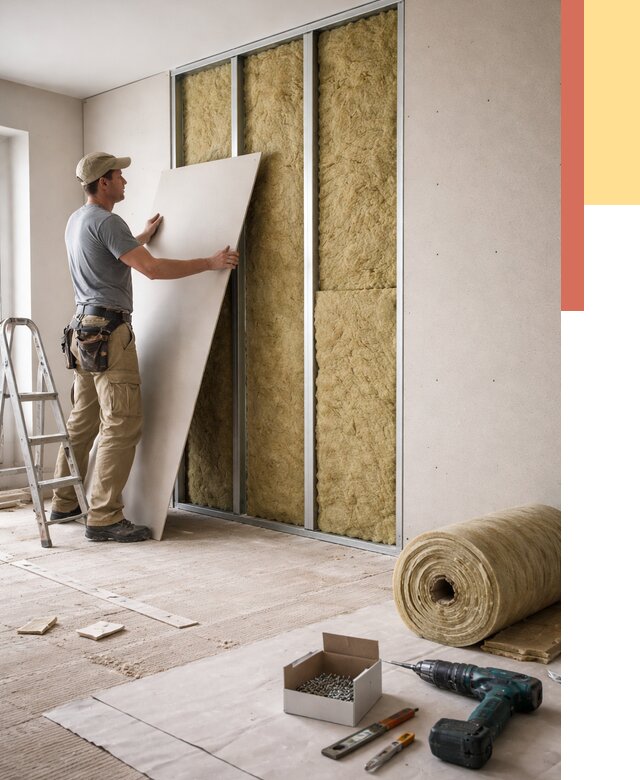 Перегородка из гипсокартона с шумоизоляцией в Сургуте от 3189 руб. | ОТДЕЛОЧНИК-Срг