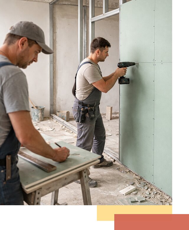 Перегородки из влагостойкого гипсокартона под ключ в Сургуте