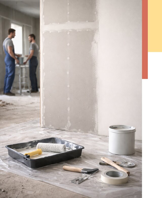 Покраска перегородок из гипсокартона в Сургуте от 4600 руб. под ключ | ОТДЕЛОЧНИК-Срг