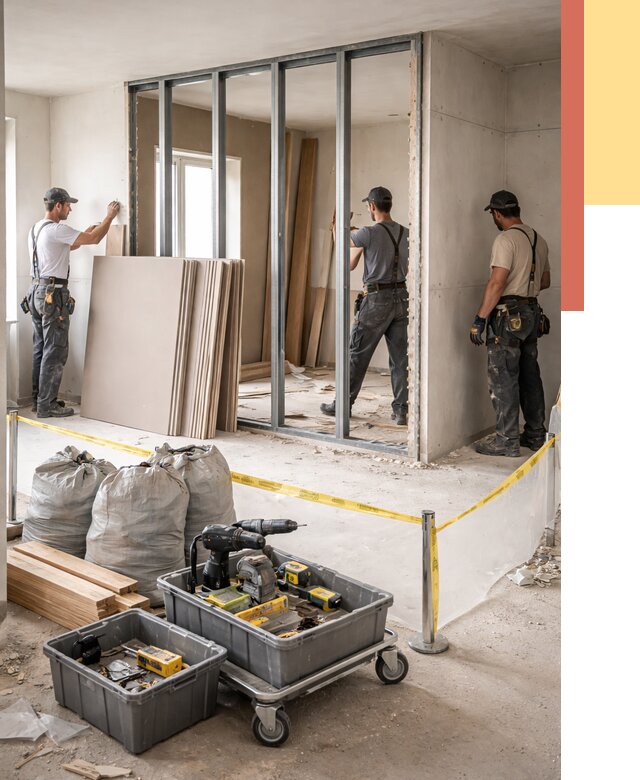 Перенос гипсокартонной перегородки в Сургуте под ключ от 4600 руб. | Демонтаж и монтаж – ОТДЕЛОЧНИК-Срг