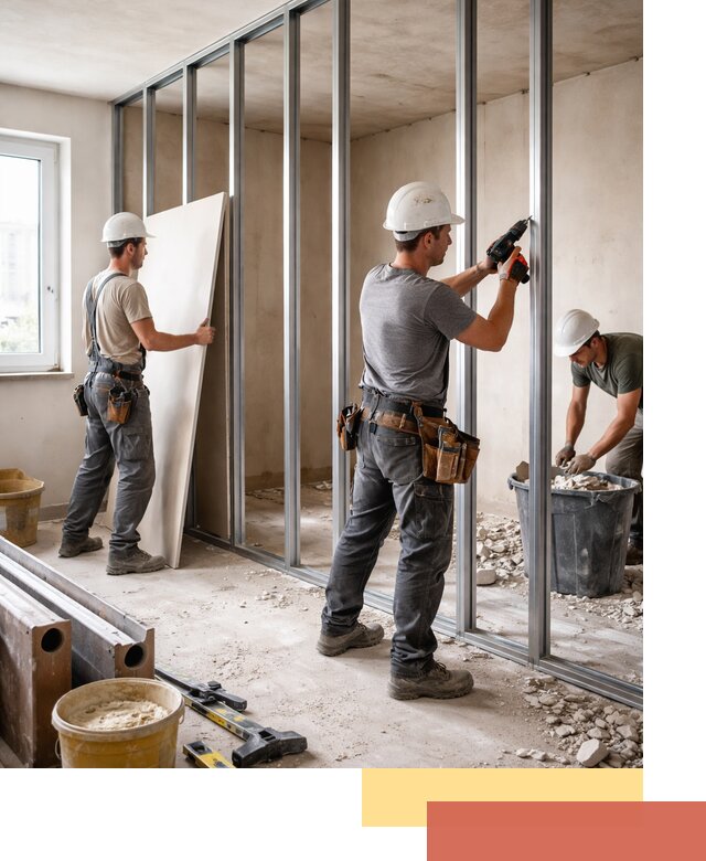 Перенос гипсокартонной перегородки в Сургуте профессионально и быстро