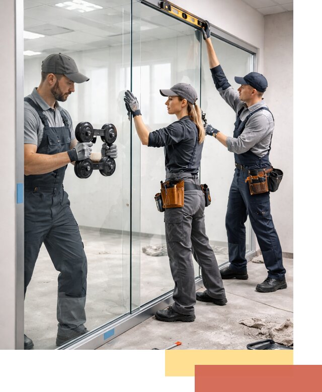 Профессиональный монтаж стеклянных перегородок в Сургуте