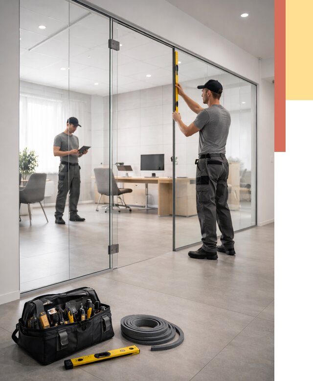 Цельностеклянные перегородки под ключ в Сургуте от 9711 руб. — монтаж и цены | ОТДЕЛОЧНИК-Срг