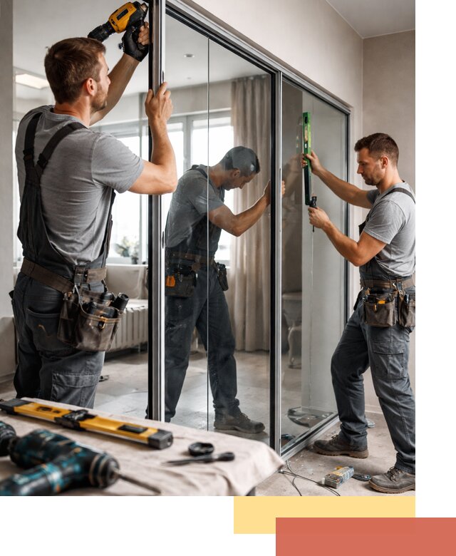 Каркасные стеклянные перегородки под ключ в Сургуте