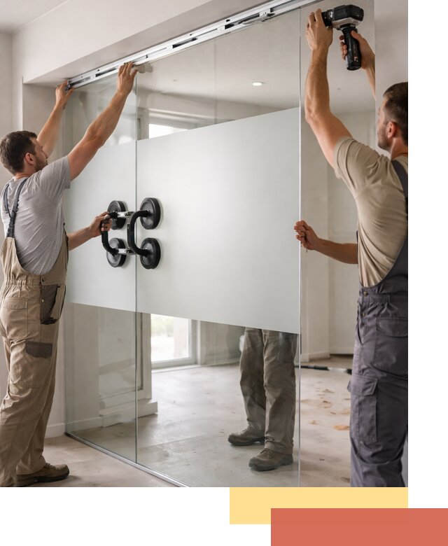 Матовые стеклянные перегородки под ключ в Сургуте