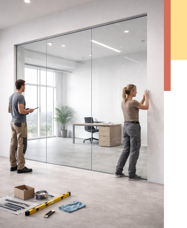 Перегородки из закаленного стекла в Сургуте от 9711 руб. под ключ | ОТДЕЛОЧНИК-Срг