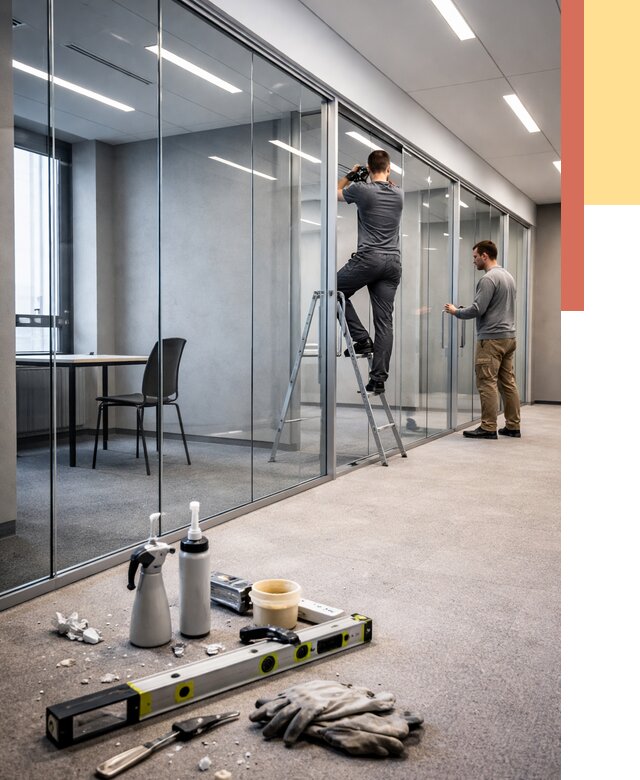 Стеклянные офисные перегородки в Сургуте от 8689 руб. — монтаж и установка | ОТДЕЛОЧНИК-Срг