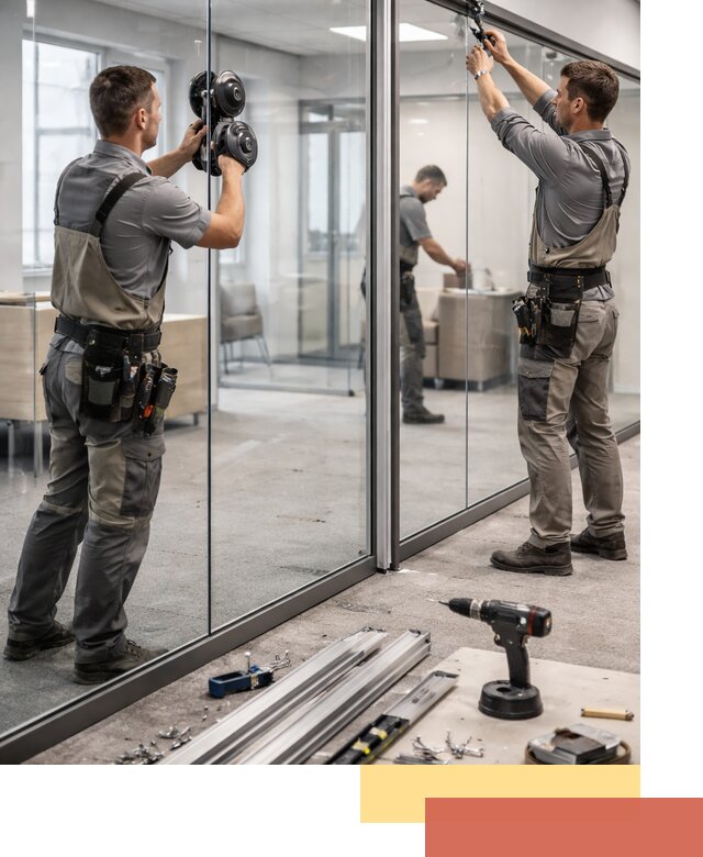 Стеклянные офисные перегородки под ключ в Сургуте